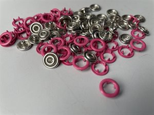 Trykknap - pink, ca 10 mm (20 stk)